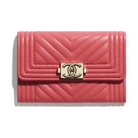 chanel flap card holder pink|Chanel small card holder price.